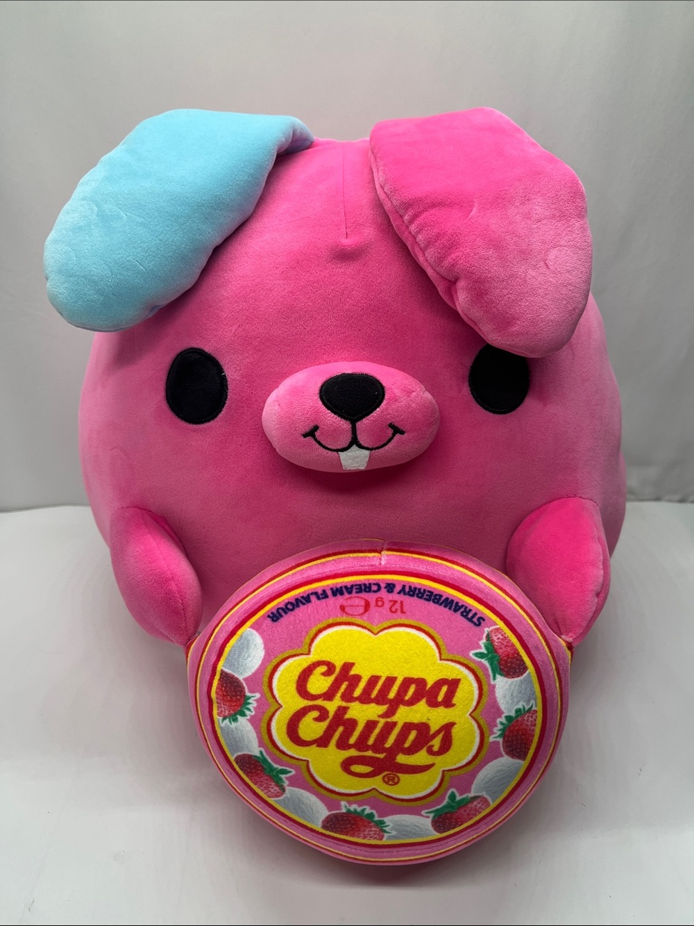 Pink Zuru Snakles Plush Bunny Toy with Blue Ear And Pink Ears